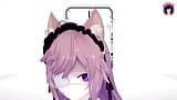 Schattig Neko-meisje dansend + geleidelijk uitkleden (3D Hentai) snapshot 1