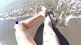 nude stocking at the public beach snapshot 12