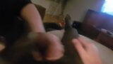 A Hand Job Treat For Hubby Through His Opaque Tights & Cum snapshot 2