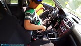 Sexy Twink Masturbating and Cum While Driving Around in the City snapshot 1