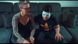 Granny sucking and fucking masked young boy snapshot 2