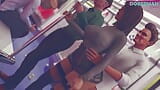 DobermanStudio Linda com bunda gostosa infiel engolindo o pau grande de seu amante na frente de seu namorado corno no metrô snapshot 15