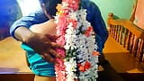 tamil Jasmine flower aunty pressing big boobs snapshot 15