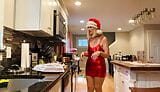 Danielle Dubonnet 65 Year Old MILF Cooking in TIGHT RED DRESS and HEELS snapshot 7