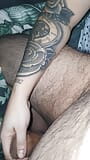 Step mom with amazing tattoo handjob step son dick snapshot 8