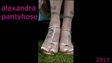 my pantyhose feet and sandals close up snapshot 9