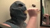 latex lizard mask sucking dildo snapshot 2