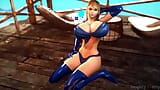 Une nana sexy en latex bleu branle ses seins jusqu’à ce que son haut tombe snapshot 8