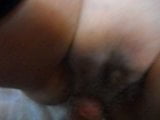 fucking, clit rubbing and spreading hairy pussy for cum snapshot 3