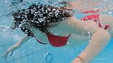 Red swimwear on beautiful Katy Soroka babe snapshot 7