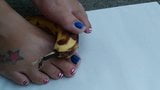 Barefoot banana stroke with feet snapshot 10