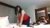 Crossdresser Red TOP short skirt snapshot 5