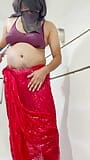 Jessica Bath in roter Sari snapshot 7