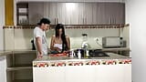 Passionate sex in the kitchen and a lot of cum at the end snapshot 1