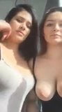 Lesbianas besandose y lamiendose las tetas para sus fans snapshot 7