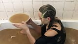 Omg sexy gothic girl gunged in custard and gravy! snapshot 13