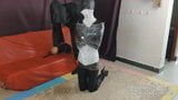 Leather slave plastic wrap mummy snapshot 5