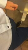 Horny at work with slimy dick in pants snapshot 3