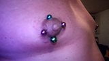 CAROLA SMIT BEAUTIFULL NIPPLE PIERCINGS RAINBOW COLORED 8 MM snapshot 7