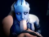 Mass Effect Liara делает минет с глубокой глоткой snapshot 1