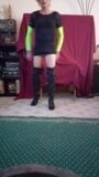 Kara Ann LBD and thigh high boots snapshot 10