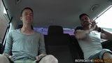 Amateur twinks fit in vehicle to have rough threeway snapshot 2