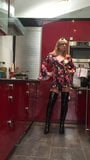 Crossdresser Jacqui In A Sexy Romper Suit And Thigh Highs snapshot 10
