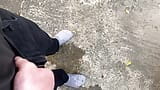 Pissing my black jeans outside snapshot 9