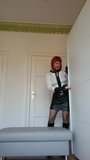 Tranny wanking in tight leather skirt snapshot 2