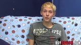 Interviewed blonde twink Kenny Monroe wanking off and cums snapshot 7