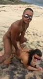 Threesome on the beach snapshot 4