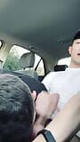 Daniel suck's Jack cock in car outdoor snapshot 9