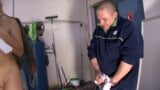Blond honey with nice ass gets drilled in garage by two dongs snapshot 20