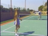 Lusty brunette gets horny after a tennis match and fucks a stud on the court snapshot 5