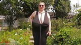 Free watch & Download Walking braless in city garden