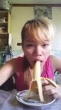 Filipina Bea sucks banana and cream snapshot 9