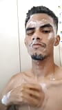 Young Latino masturbating in the shower until he cums snapshot 11