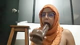 Arab sucking huge black cock and swallowing cum snapshot 1