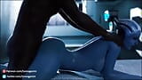 Mass effect Liara T'soni suka kote hitam besar dalam pepek biru ketatnya snapshot 2