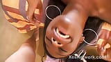 Супер сексуальная 18-летняя черная тинка с натуральными 34dd большие сиськи получает огромный камшот на лицо в чернокожем видео минета snapshot 19