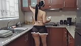 The maid girl fucked with her boss in the kitchen snapshot 2