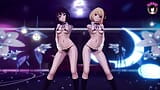 2 adolescentes fofas dançando em maiô sexy + despir-se gradual (3D HENTAI) snapshot 1