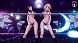 2 adolescents mignons dansant en maillot de bain sexy + déshabillage progressif (3D HENTAI) snapshot 1