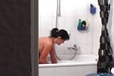 Horny German lady shaving and dildoing her moist muff snapshot 1