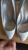 Silver heels spunked on - huge load snapshot 2