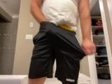 Jerking off in yellow boxers and gym shorts snapshot 2