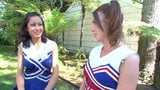 Small tits Teen Cheerleaders have sexytime after practice snapshot 3