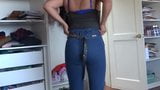 Great ass of my hairy mature wife in jeans caressed snapshot 9