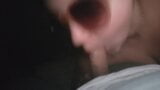 The wife loves to suck her husband's cock this time in close-up at night snapshot 3