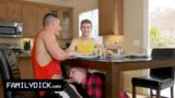 Family dick - dois meninos com tesão rastejam debaixo da mesa e chupam o pau latejante de seu tio snapshot 4